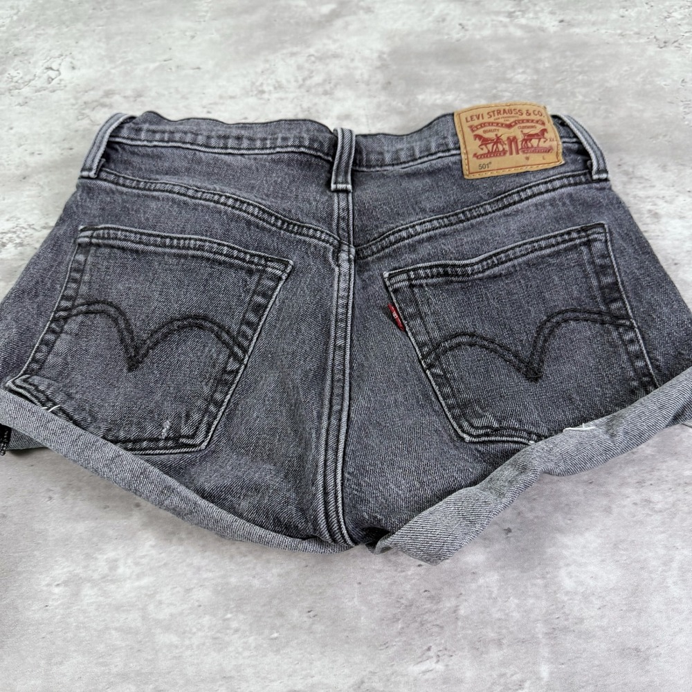 Levi's 501 Original Cutoff Shorts Size 27 Charcoal Grey Y2K Gorpcore